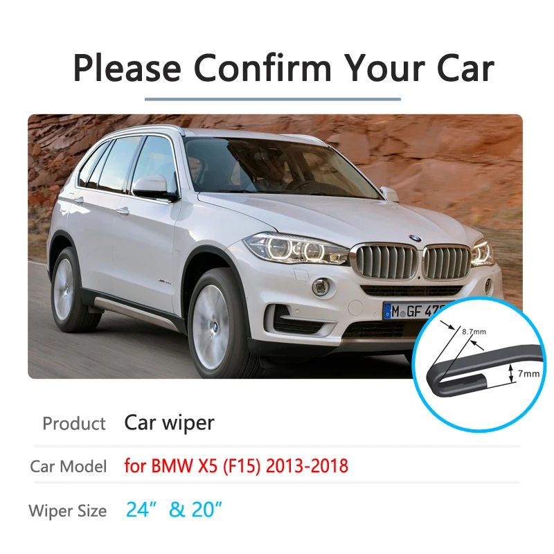 for BMW X5 F15 2013~2018 Car Wiper Blades Front Windscreen Windshield Wipers Car Accessories Stickers 2014 2015 2016 2017