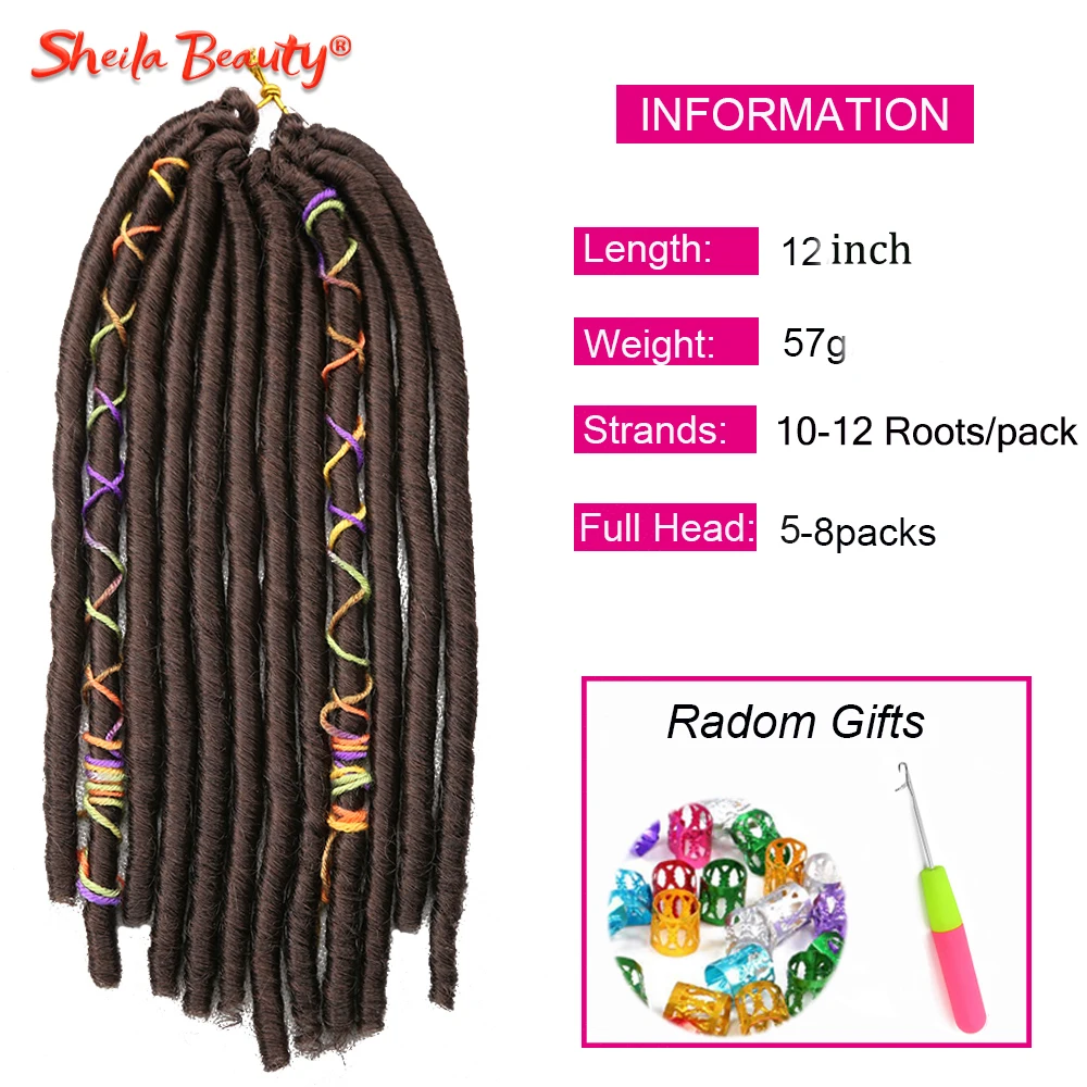 Haak Hair Dreadlocks Faux Locs Vlechten Hair Extensions Zachte Synthetische Dreadlock Jumbo 12 Inch 12 Strengen Haak Haar