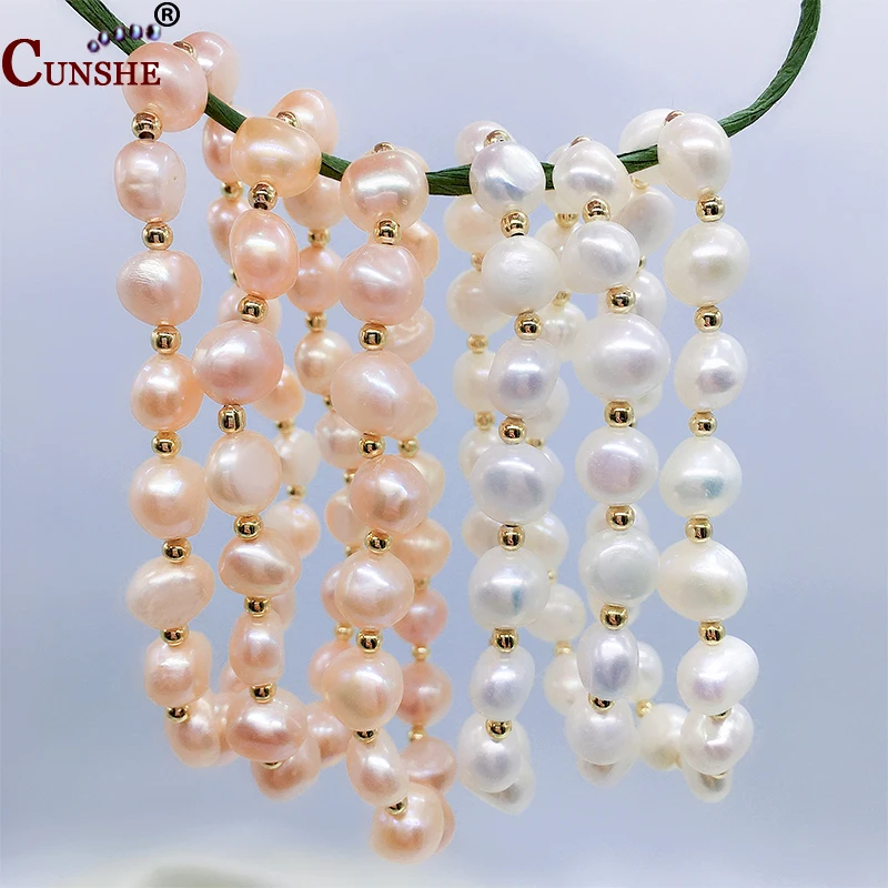 Natural Freshwater Pearl Beaded High Quality Rice Shape Punch Loose Beads for Make Jewelry DIY Bracelet Necklace Accessories