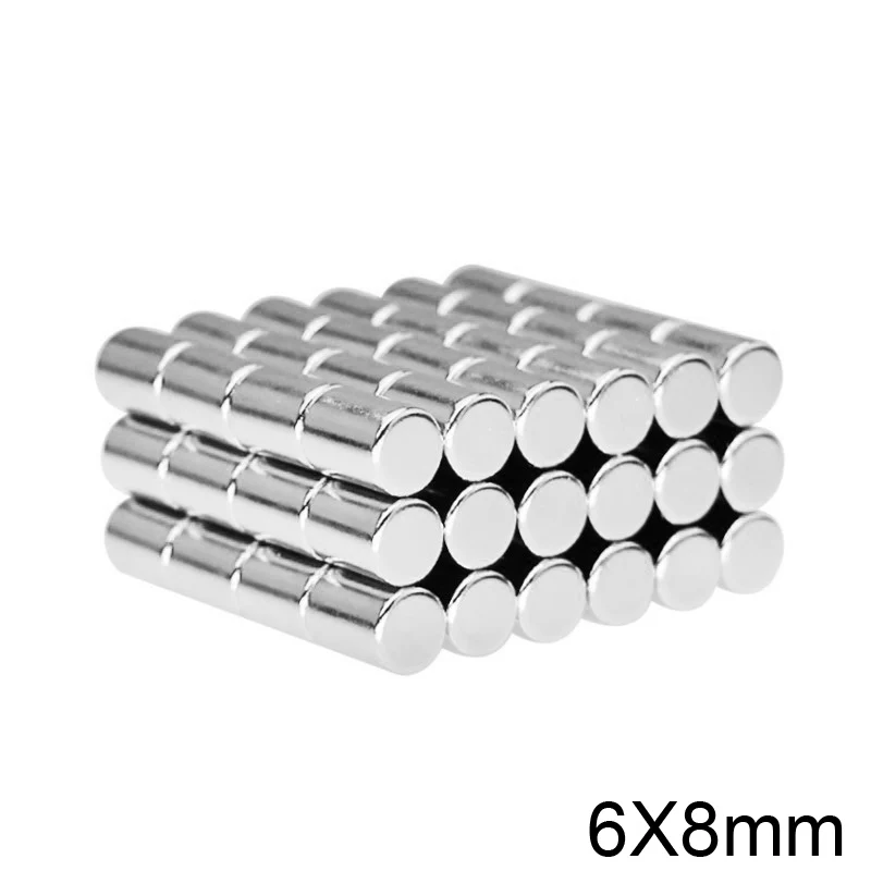 10/20/50/100pcs 6x8 mm Powerful Magnets 6mmx8mm Permanent Small Round Magnet 6x8mm Neodymium Magnet Super Strong 6*8 mm N35