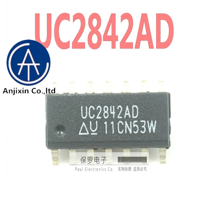 Controlador de comutação 100% original e novo, uc2842adtr uc2842ad uc2842 sop-14, em estoque, com 10 peças