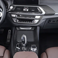 ABS Carbon Fiber For BMW X3 G01 X4 G02 2018-20 Car Gear Shift AUTO Trim Decoration Multimedia Knob Frame Cover LHD