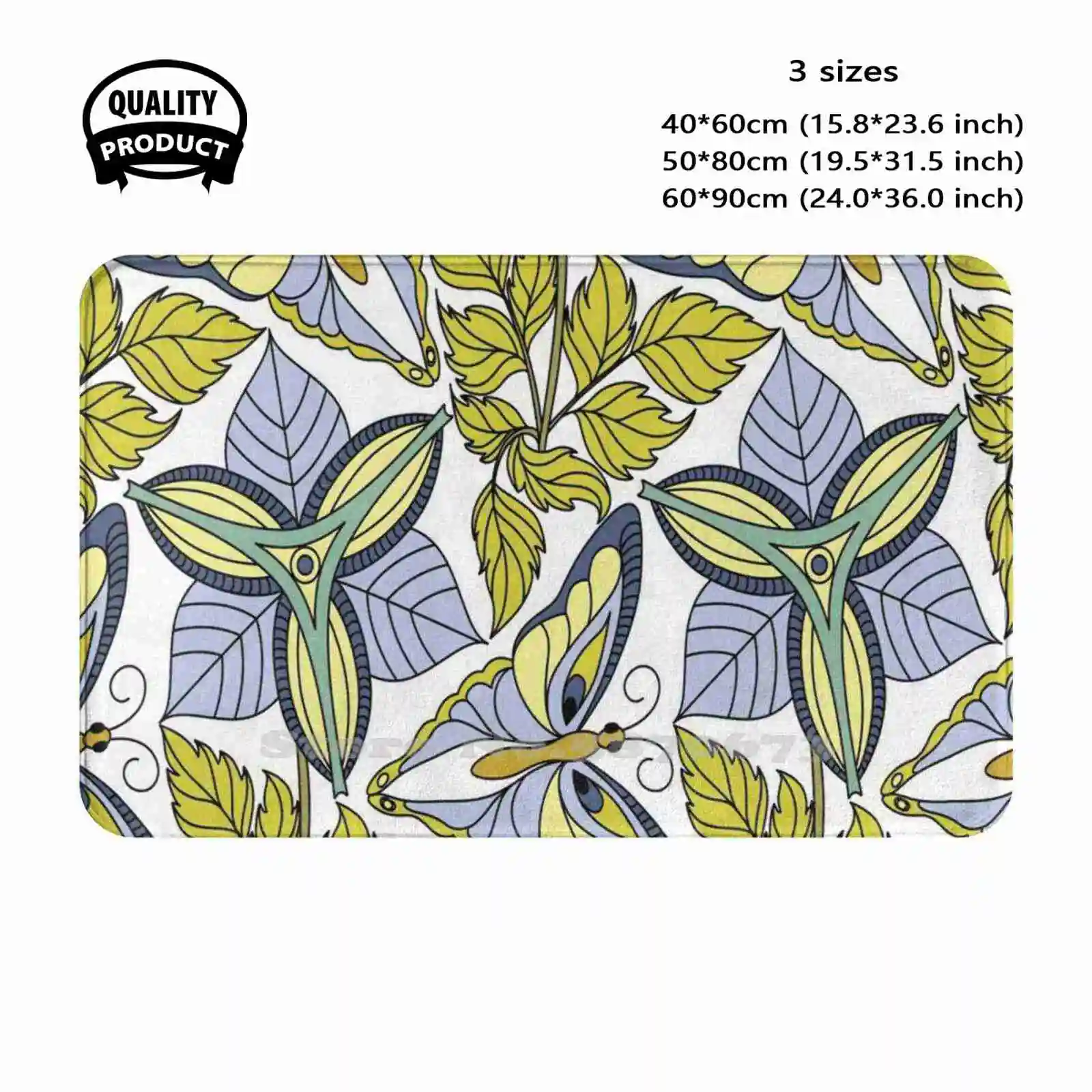 Butterfly Pattern Soft Cushion Home Carpet Door Mat Car Rug Butterfly Butterflies Colors Blue 100 Letters Alone Angel On Fire