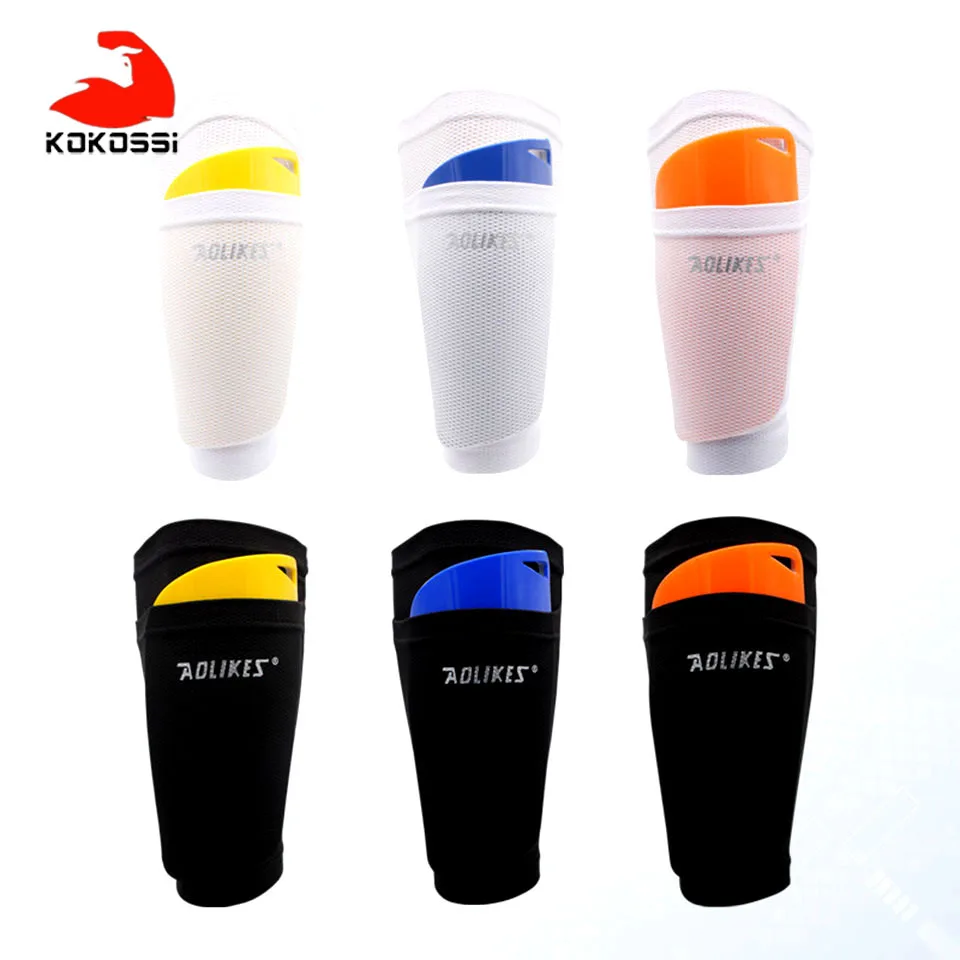 KoKossi Pair Aolikes Soccer Football Shin Guard Teens Socks Pads Professional Shields Legging Shinguards Sleeves Protective Gear