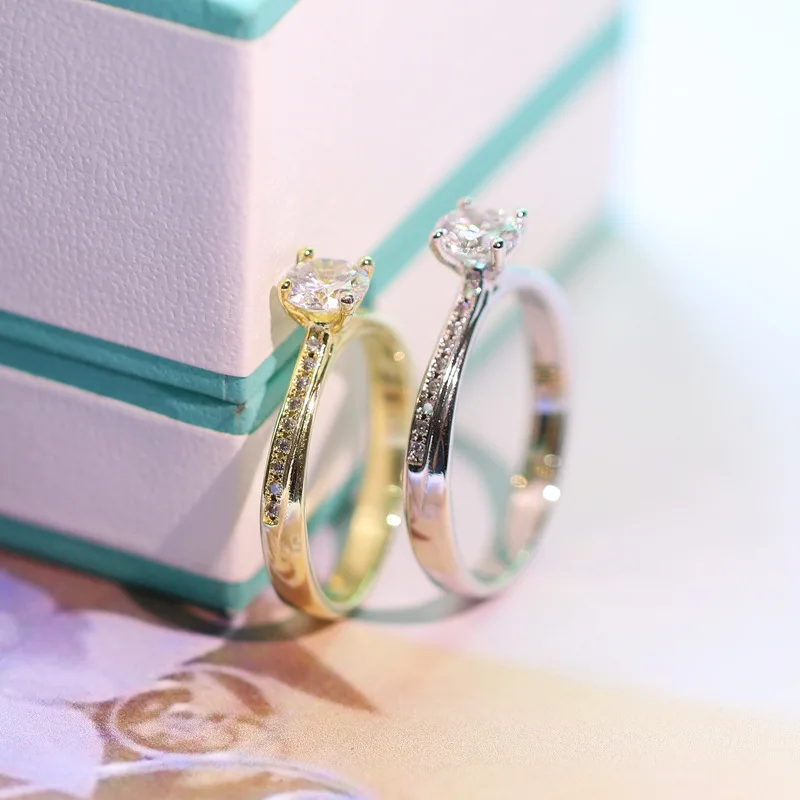 22K Yellow Gold Diamond Rings for Women 2021 Gemstone Jewlery Organiser Wedding Rings Couples Resizable Gold Jewelry Luxury