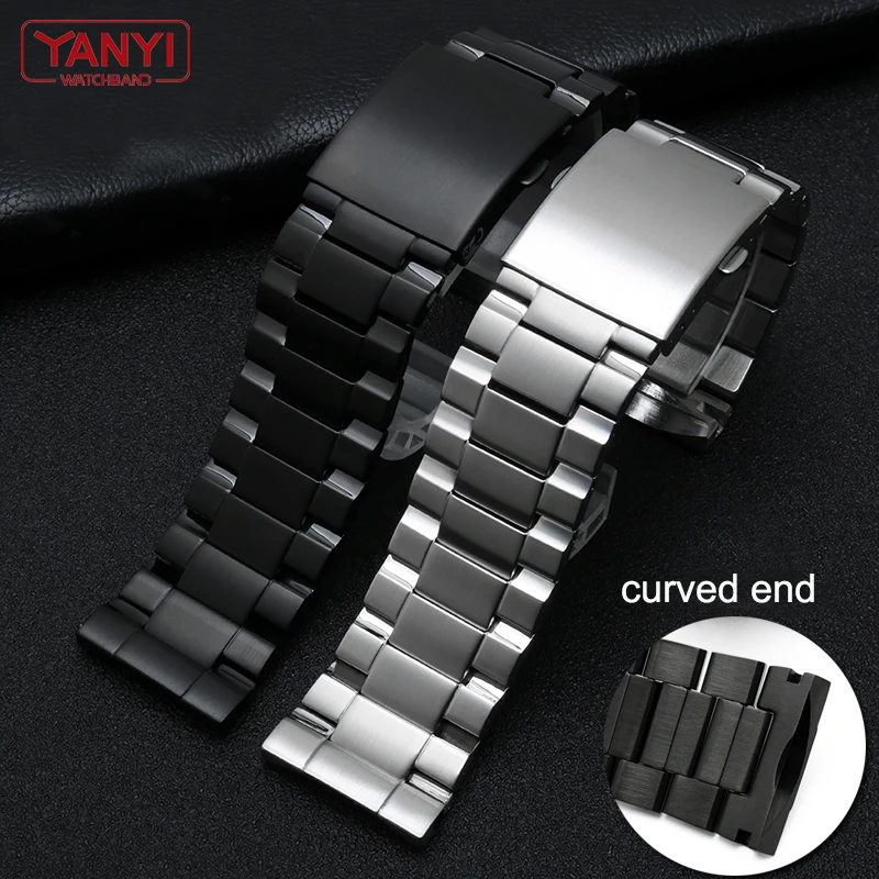 Stainless Steel Bracelet for diesel DZ4318 DZ4323 DZ4283 DZ4309 26mm watch band curved end solid metal watchband steel strap