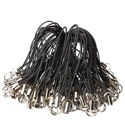 Besegad 100 Pcs DIY Jewelry Mobile Cell Phone Lanyard Cord Strap with Ring Charms Crystal Badge Pendant Decoration Accessories
