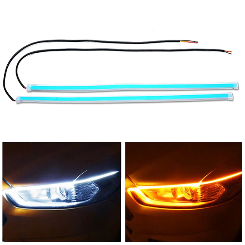 2 Chiếc Xe Dây Đèn LED Ánh Sáng Ban Ngày Lưu Lượng Chạy Bộ Chống Nước Tự Động Cho Đèn Led Hyundai Ix35 Ford Kia Rio 4 đồng Hồ C5 X7 Đèn Led Sương Mù