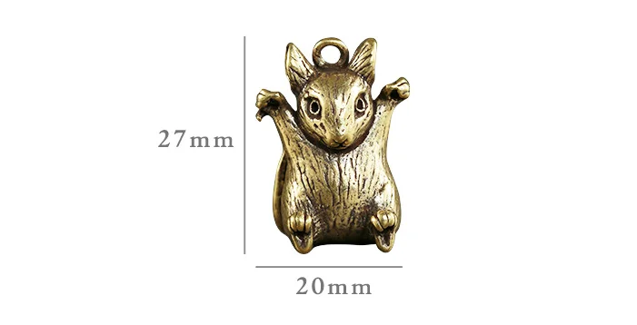 Vintage Brass naughty mouse DIY Pendant craft ornament Miniature Fitting Keychain Pendant Accessories a1289