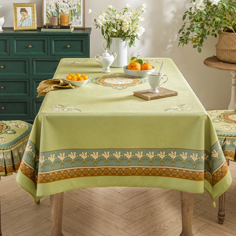 Yue Ya Fresh Tablecloth Light Luxury Simple  American Nordic Tablecloth Pastoral  Tablecloth Joker Cover High Feeling