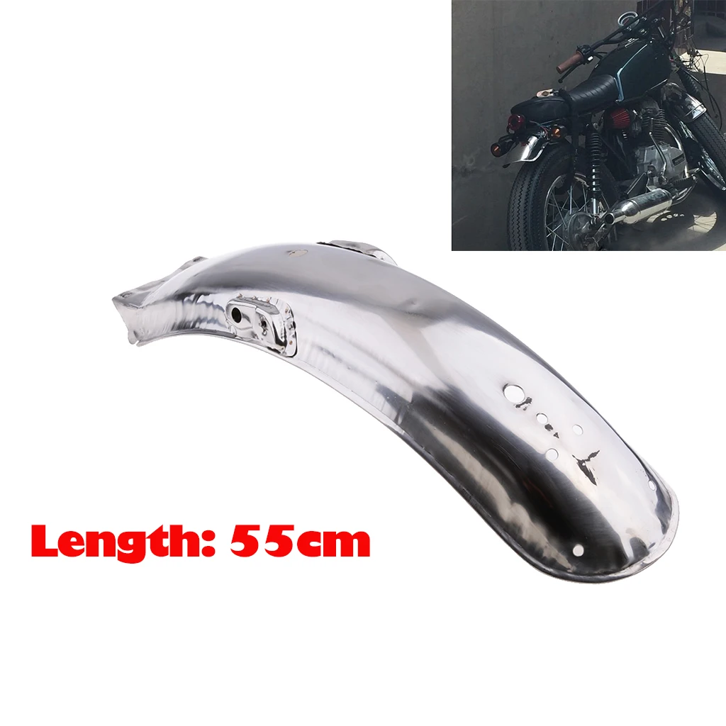 Motorcycle Rear Fender Mudguard Direct Replacement for Honda CG 125, Stainless Steel (55*14cm)