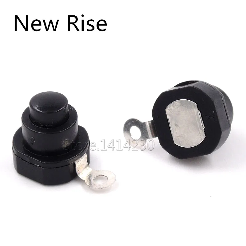 10PCS  30V 1A Flashlight Torch Part Round Push Button Switch SMT Black Size 10mm x 10mm ON-OFF 10X10MM