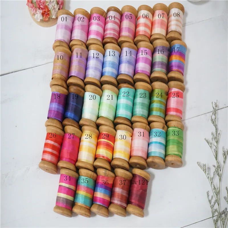 7mmX10m/roll 37colors Available 100% pure silk embroidery ribbon thin taffeta high quality silk ribbon Anya Ribbon Handcraft