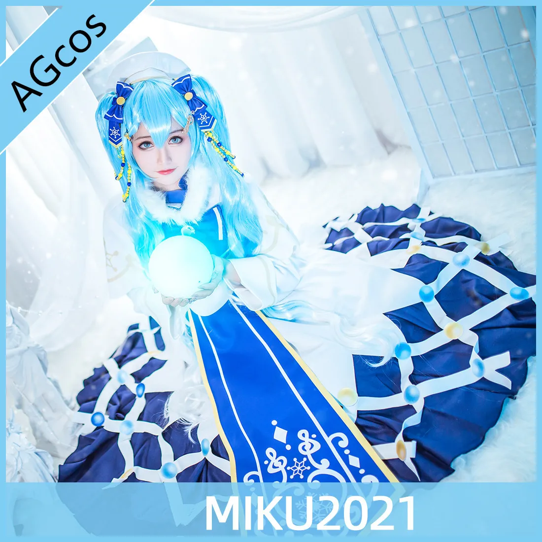 2021 Snow Miku Cosplay Vocaloid Girl Miku Cosplay Costume Christmas Party Outfits Sets Lolita Dress