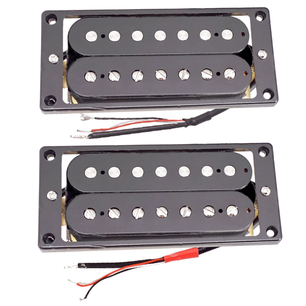 2 Pieces Wired 7 String Guitar Humbucker Pickups 58/62 with Mounting Screws Musical Instrument Accessory