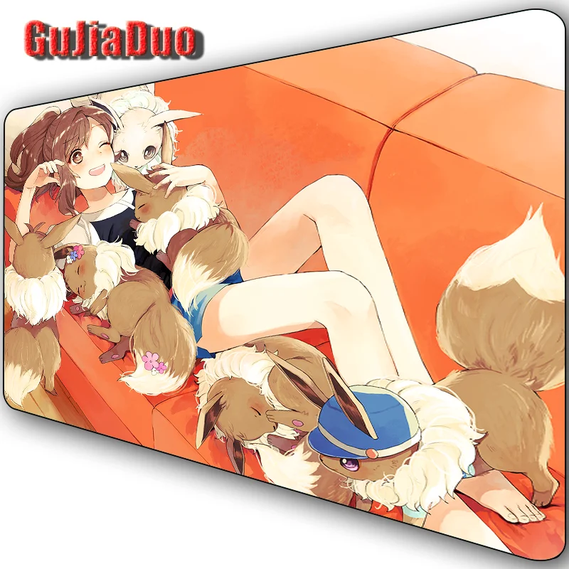 Gujiaduo sexy longo-legged manga menina mouse pad gamer teclado portátil mesa de escritório tapete de jogos acessórios anime mousepad