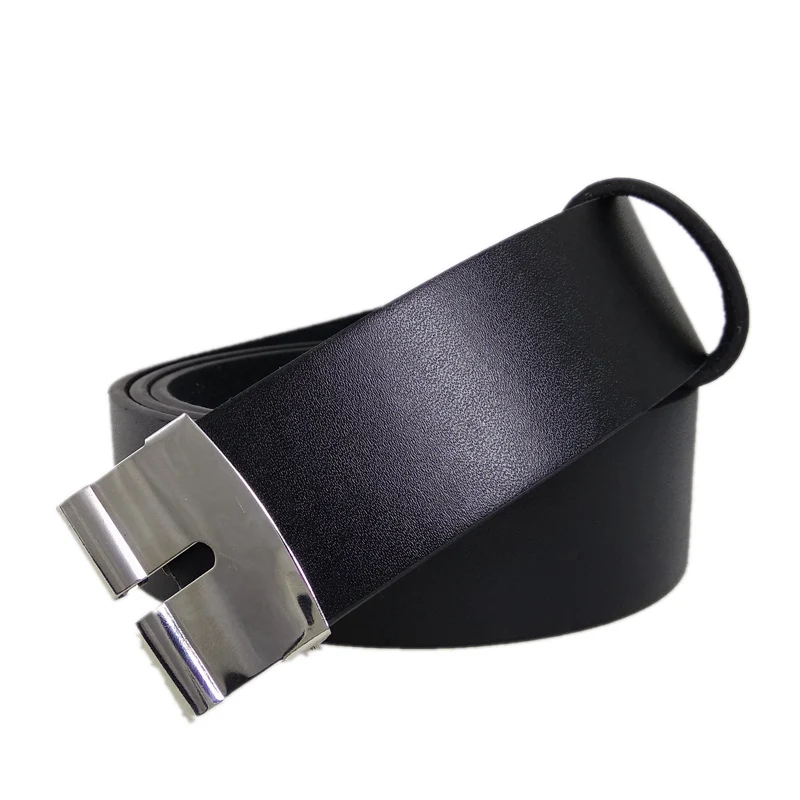 

DIY Belt Accessories High Quality Black Faux Leather Belt without Buckles Belt 75cm to 130cm with 4cm Metal Clip for Men Casual