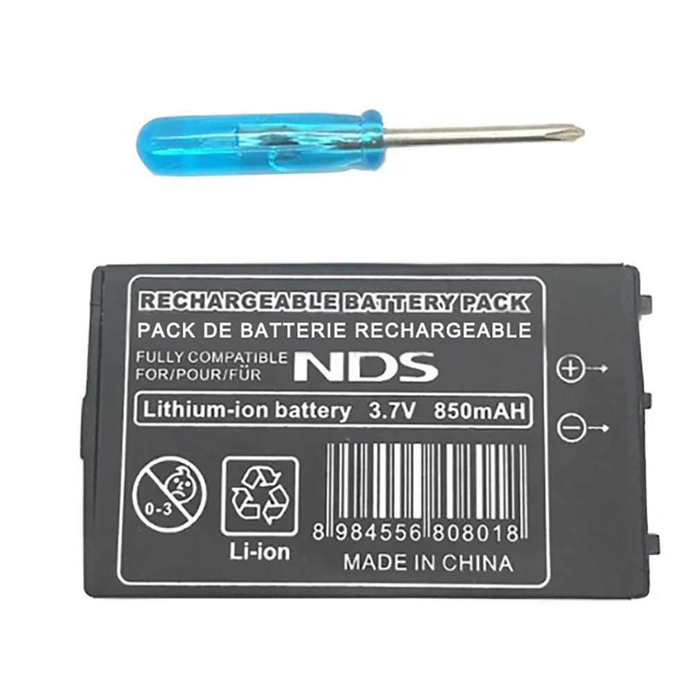 

New 850mAh Rechargeable Lithium-ion Battery Pack For Nintendo DS NDS Host Built-in batteries With Mini Screwdriver