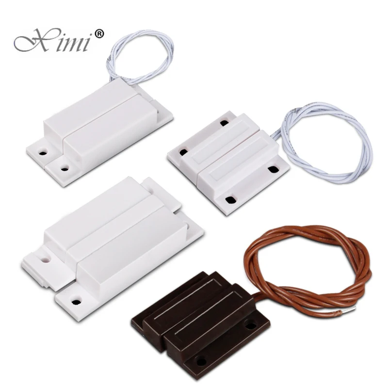 2pcs MC-38 MC38 Wired Door Window Sensor Switch Magnetic Alarm 330MM Length 100V DC Normally-Closed NC For Home Safe