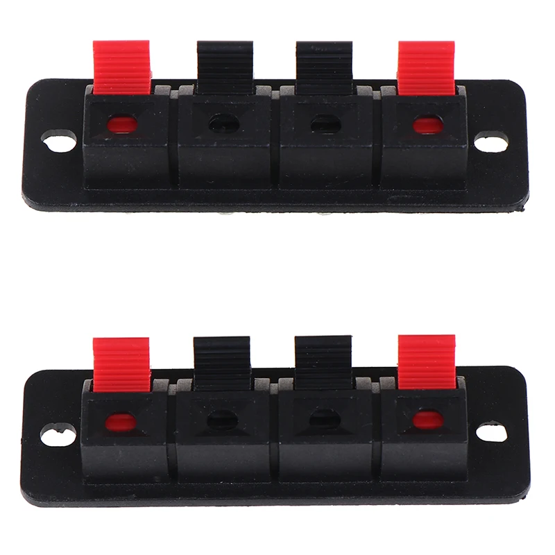 2Pcs Hot Plastic 4 Positions Connectors Terminal Push In Jack Spring Load Audio Speaker Terminals Breadboard Clips