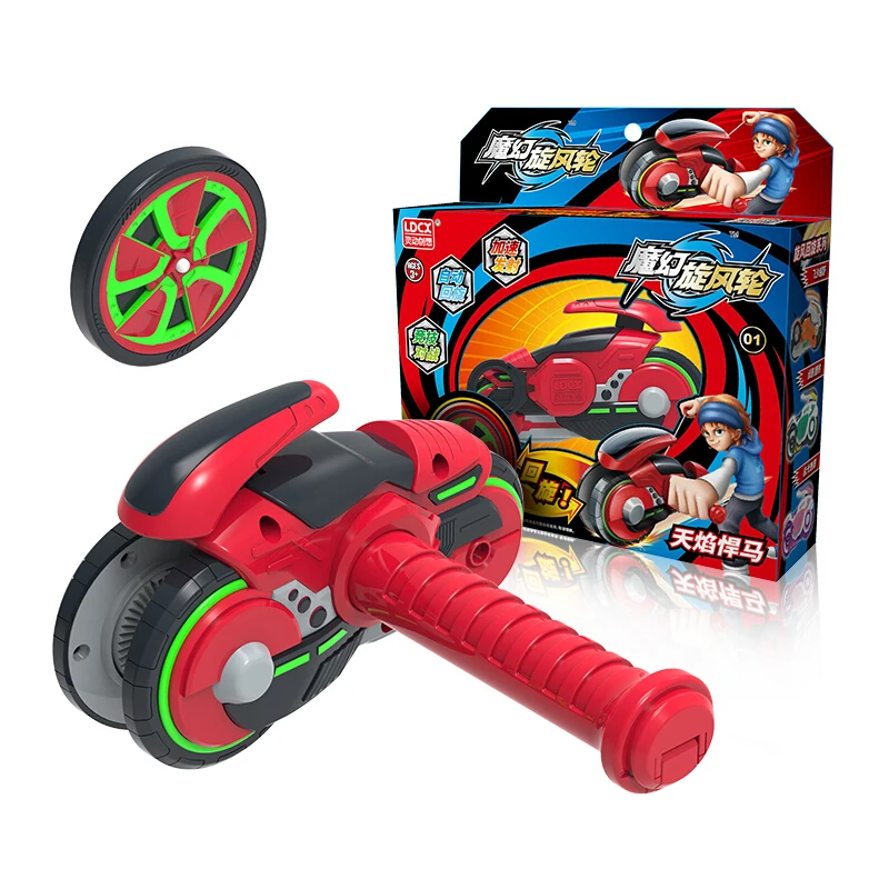 

Newest Cool Magic Gyro Infinite Cyclotron Speed Up Wheel Spinning Top Toy with Motorcycle Launcher Toys for Children Toy