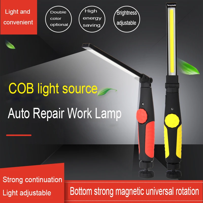 Manutenção do diodo emissor de luz lâmpada de trabalho de carregamento lâmpada de manutenção lâmpada de emergência reparação do veículo com ímã alta luz lâmpada de reparo automóvel