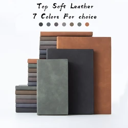 Soft Cover Yangba Leather Lined Notebook,Fashion Grey Bound Plain Journal Diary Planner For Gift