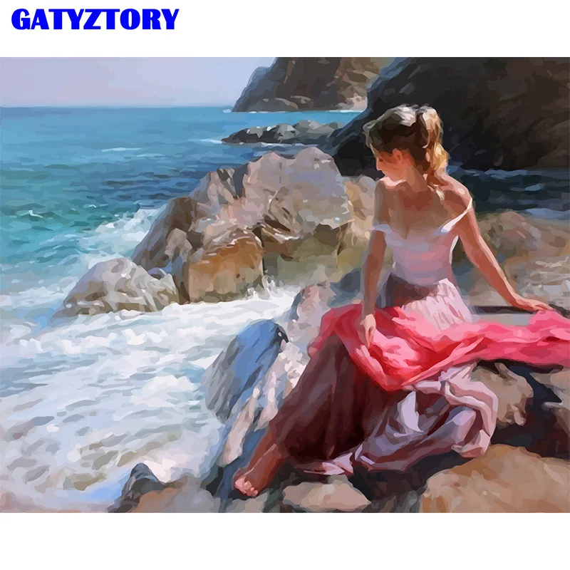 

GATYZTORY Frame Women Diy Painting By Numbers Kit Acrylic Canvas Paint By Numbers Handpainted Oil Painting For Home Decoration