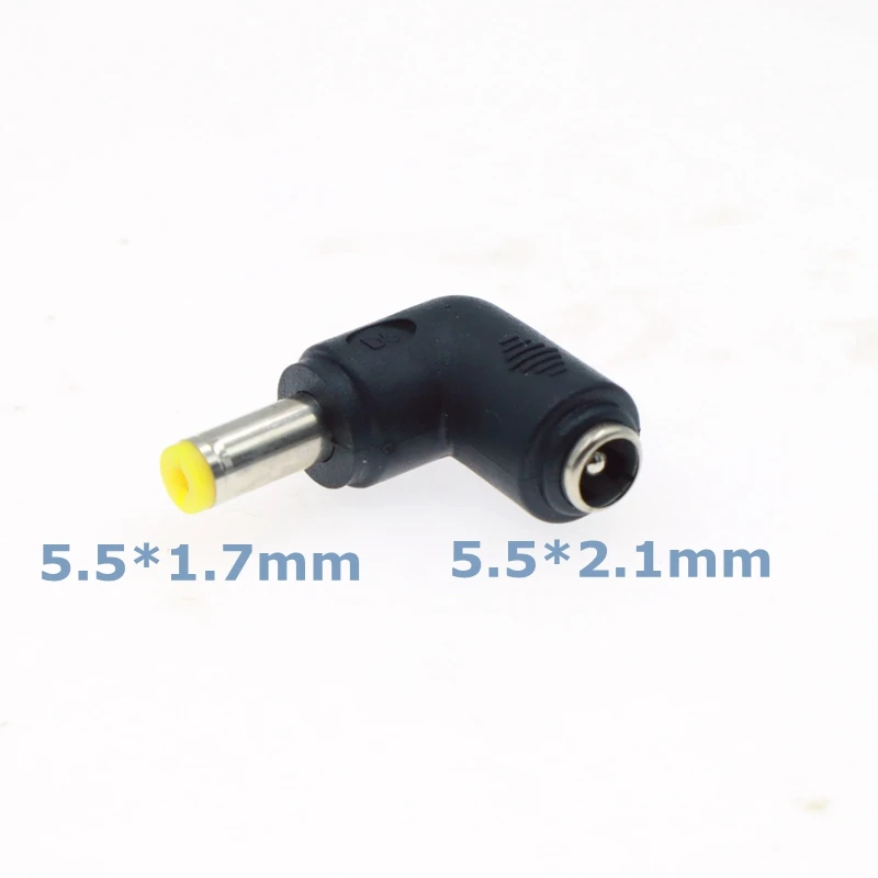 DC Power Connector 90 Degree 5.5x2.1 Female to 5.5*2.5 5.5*2.1 5.5*1.7 4.8*1.7 4.0*1.7 3.5*1.35 3.0*1.1 6.3*3.0 6.0*4.4mm Male