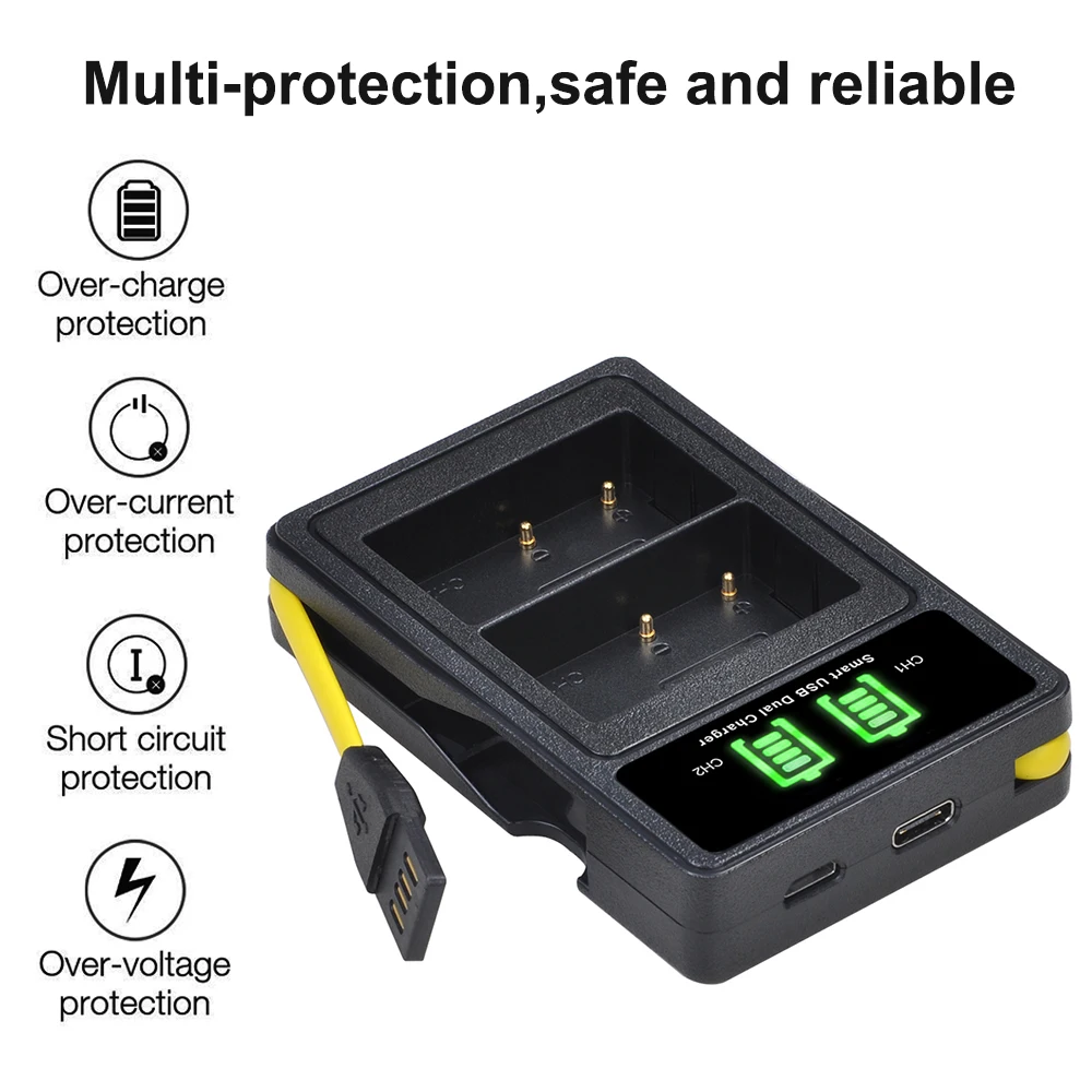 DMW-BLH7 DMW BLH7 Pin + Tặng Bộ Sạc Đôi Với Loại C Cho Máy Ảnh Panasonic Lumix DMC-LX15 DMC GM5 GF7 GM1 GF8 GF9 LX10 BLH7E BLH7PP