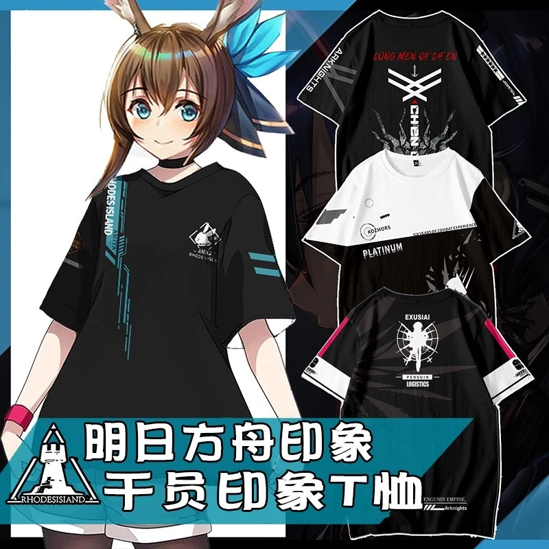 Game Arknights 3D T Shirt Women Men Rhodes Island Texas Amiya Nian clothes Lappland Exusiai Surtr Nightingale Saria Cosplay Tops