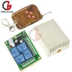 433MHz Transmitter + Receiver RF Remote Controller DC 12V 10A 4 Channel Wireless Relay Switch 4CH Remote Control Switch