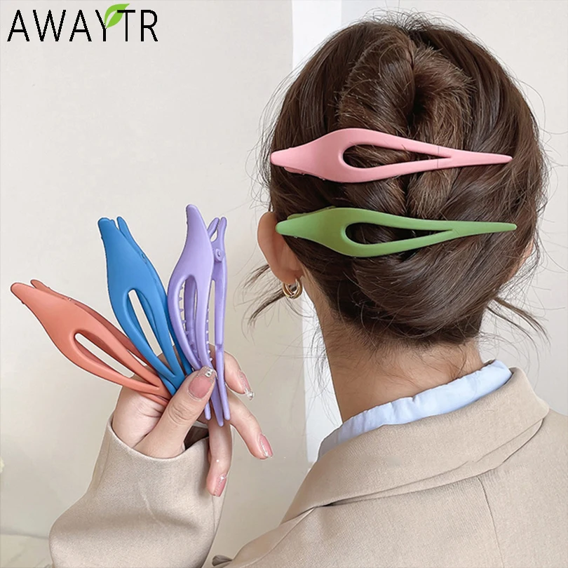 Korean Plastic Matte Duckbill Hair Clips Solid Color Hair Claws New Simple Hairpin Ponytail Headwear  Hair Accessories For Women