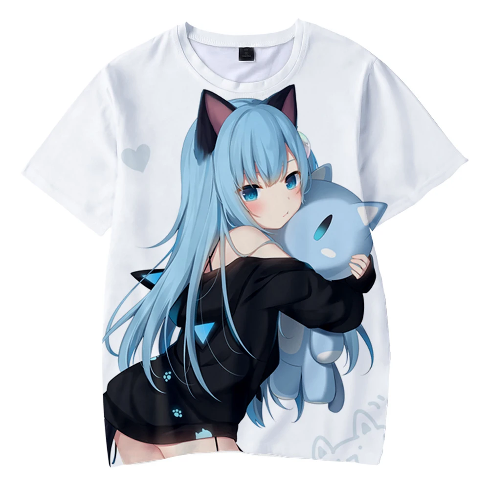 2021 Latest Manga Cute Girl Nekoha Shizuku Summer T-shirt O-neck Tshirt Fashion 3D Print Adult/kids Short Sleeve Tees