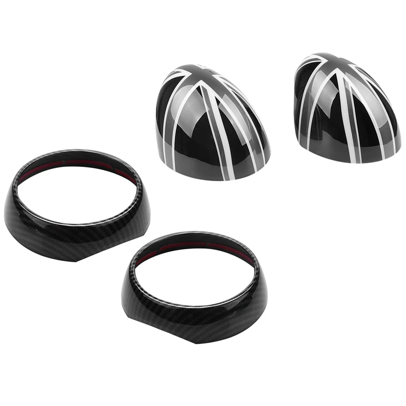 2 Pair Car Accessories: 1 Pair Car Dashboard Side Air Vent Decoration Ring Cover & 1 Pair Door Side Mirror Cover Caps