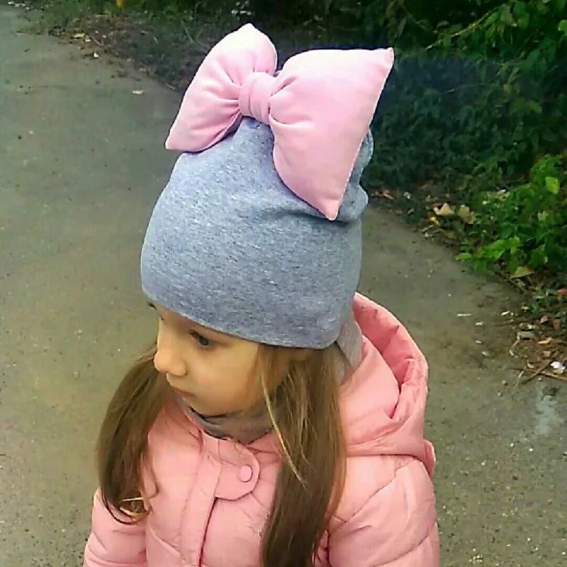 Kids Girls Hat Cotton Butterfly Cap For Girls Winter Baby Hat Bonnet Children\'s Hats Caps