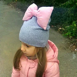 Kids Girls Hat Cotton Butterfly Cap For Girls Winter Baby Hat Bonnet Children's Hats Caps