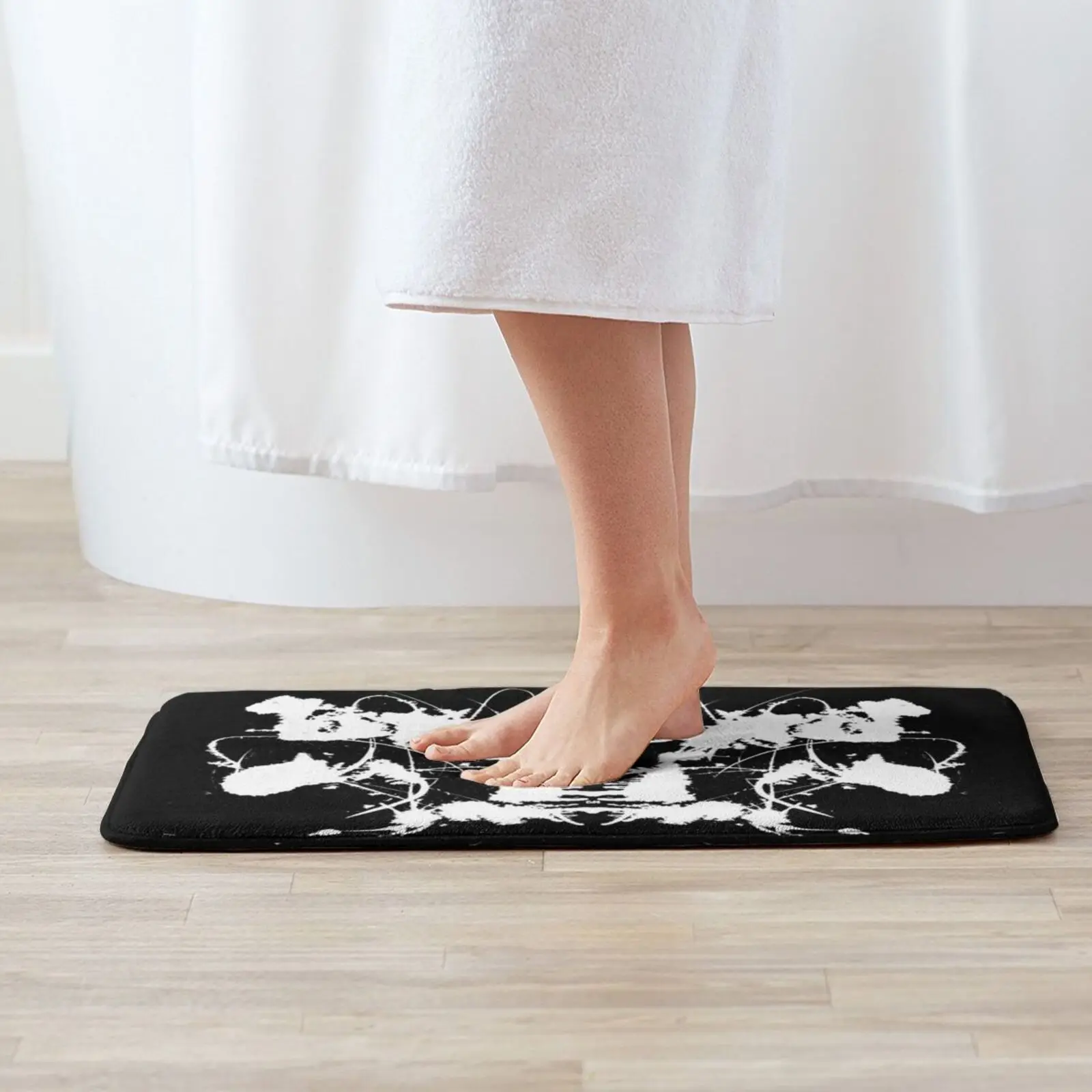 Ink Blot 3 - White Soft Cushion Home Carpet Door Mat Car Rug Inkblot Rorschach