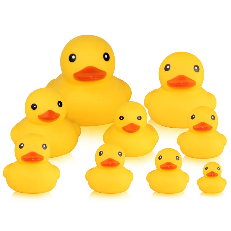 Cute Little Yellow Duck with Squeeze Sound Bath Toy Soft Rubber Float Ducks Play Bath Game Fun Gifts For Children Kids Baby