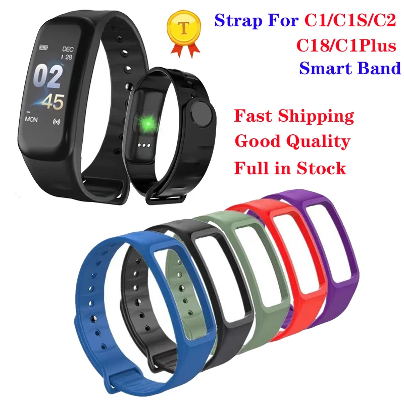 High Quality Silicone strap smart bracelet strap for smart bracelet C1 C2 C18 C1S C1 PLUS smart wrist Replacement Strap