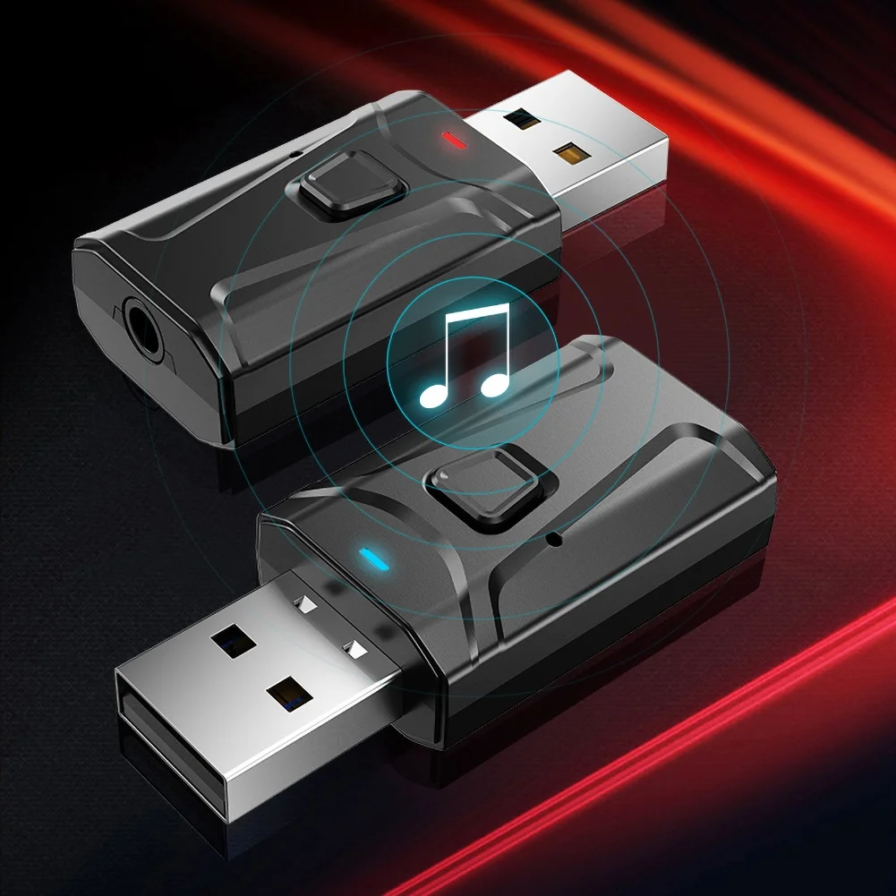 USB 5.0 Bluetooth-compatibele 3,5 mm adapterontvanger Draadloze Bluetooth voor pc Computer Mini Muziek Bluetooth-zender