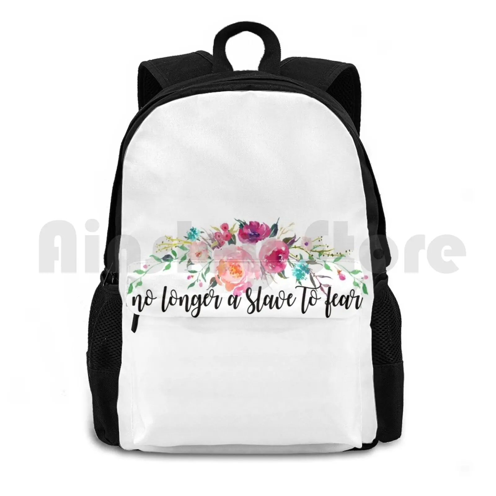 

No Longer A Slave To Fear Outdoor Hiking Backpack Waterproof Camping Travel Bible Ocean Trust Lord Jesus God Bible Verse