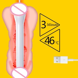 Pussy Vagina Warmer USB Heating Rod sex dolls accessories Silicone Pussy Male Masturbator Cup Sex Toys for Men Heated Bar Stick