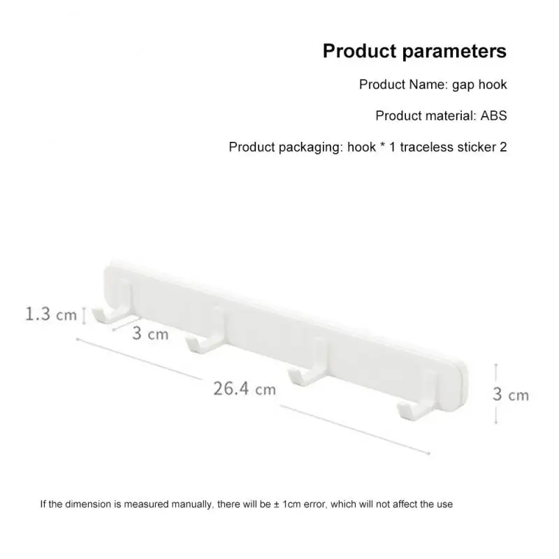 kitchen Accessories Punch-free Four Hook Hooks Bathroom Kitchen Rack Wall Door Rear Hook Coat Racks Multi-function Storage Rack