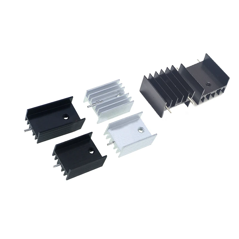 5PCS/LOT Aluminum Heatsink Radiator Heat Sink Cooling For Electronic Chip IC Heat Sink Transistor Radiator TO220 WITH 1PIN 2PIN