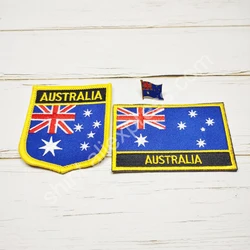 Australia National Flag Embroidery Patches Badge Shield And Square Shape Pin One Set On The Cloth Armband   Backpack  Decoration