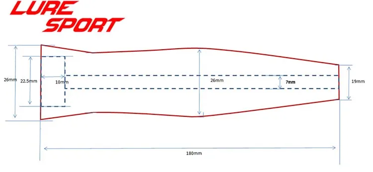 LureSport 18cm cork grip with sunken Fly Rod Building Component Cork Rod handle Repair Fishing Pole DIY Accessory