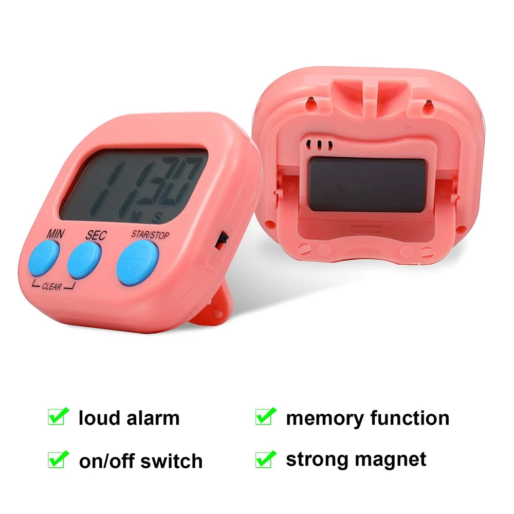 Digital Kitchen Timer Magnetic Countdown Timer Kitchen Loud Alarm Stopwatch Large Digits Timer for Cooking Baking Sports Games