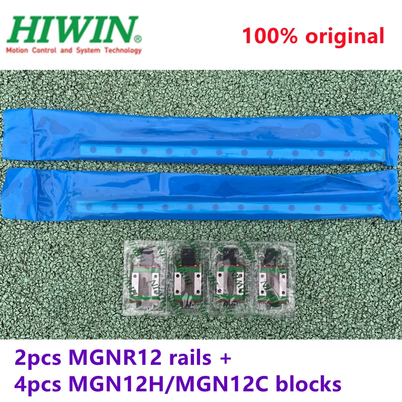 

2pcs Original Hiwin rail MGNR12 -L 100mm/200mm/300mm/330mm/400mm/500mm 550mm+4pcs MGN12H / MGN12C blocks for cnc