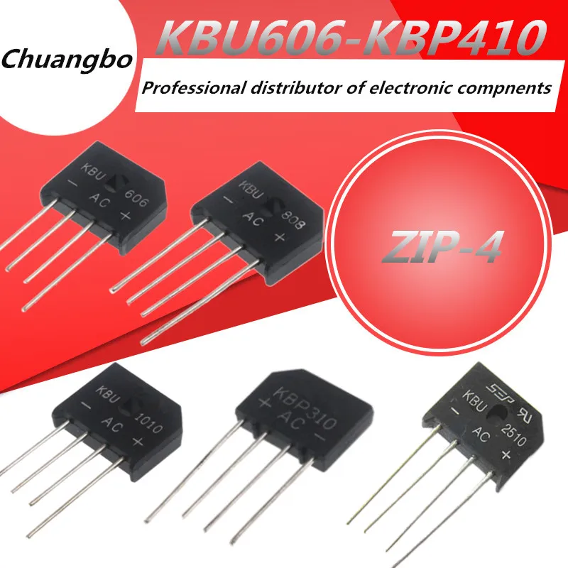 10PCS brand new IC KBU808 KBU608 KBU2510 KBU810 KBU1010 KBU1510 KBP406 KBP206 KBP210 KBU606 KBU307 KBU310 Diode bridge rectifier